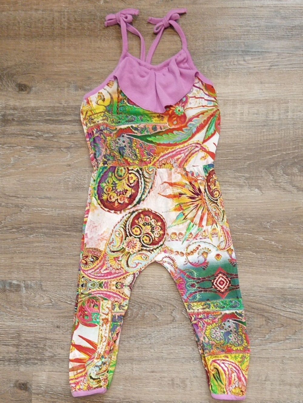 Miki Miette Paisley Tie Shoulder Romper Size 3T